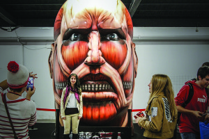 Attack on Titan head that will be on display at J-Pop Summit 2015